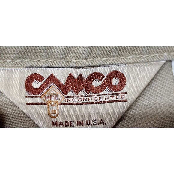 Camco Mens Large Long Tan Heavy Flame Resistance Embroidered Ducks Shirt USA - Picture 12 of 12